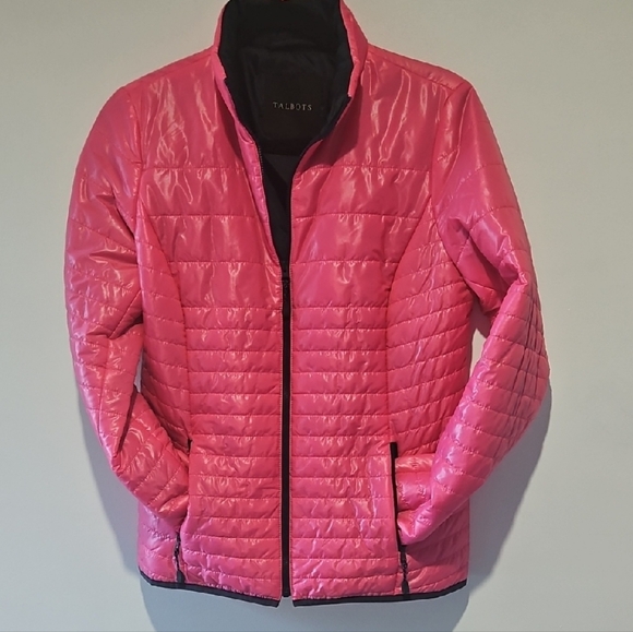 Talbots Vibrant Pink Puffer Jacket - Picture 1 of 7